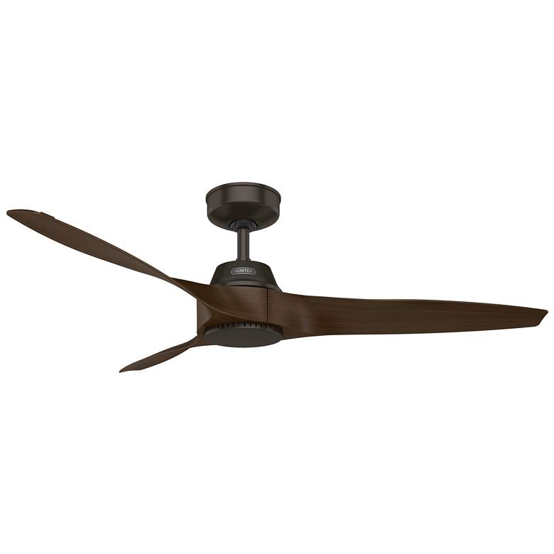 Image 1 52 inch Hunter Mosley Premier Bronze Damp Rated Ceiling Fan and Wall Contr