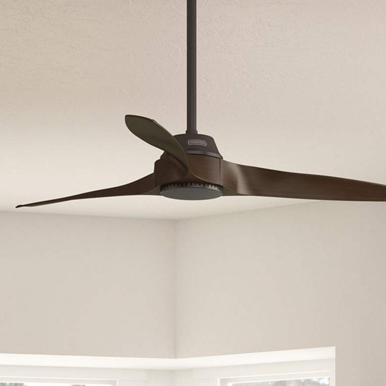 Image 1 52" Hunter Mosley Premier Bronze Damp Rated Ceiling Fan and Wall Contr