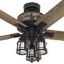 52" Hunter Mt. Vista Natural Iron LED Light Pull Chain Ceiling Fan in scene