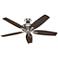 52" Hunter Newsome Brushed Nickel Ceiling Fan and Pull Chain