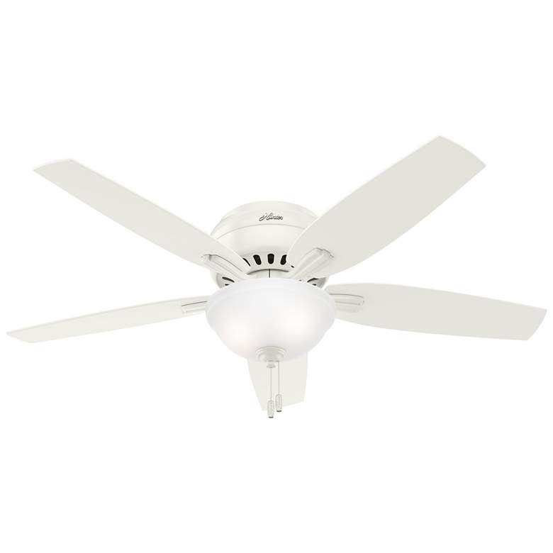 Image 1 52" Hunter Newsome Fresh White LP Ceiling Fan with LED Light Kit