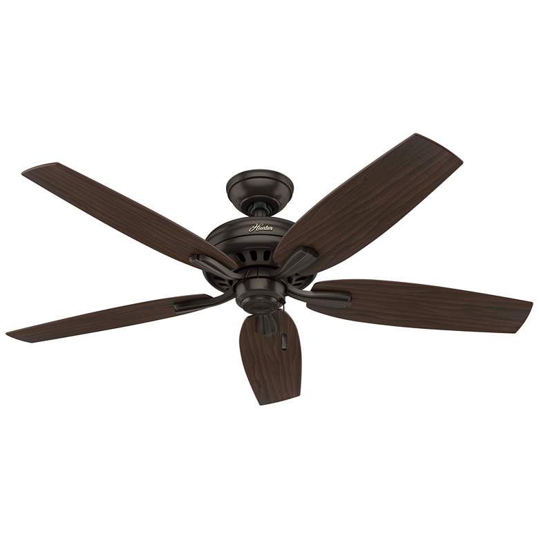 Image 1 52" Hunter Newsome Premier Bronze Ceiling Fan and Pull Chain