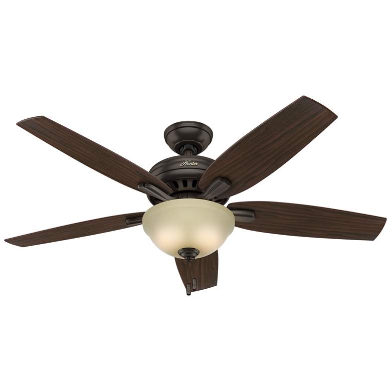 Image 1 52 inch Hunter Newsome Premier Bronze Ceiling Fan with LED Light Kit