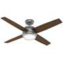 52" Hunter Oceana Silver WeatherMax Wet Rated Fan with Wall Control in scene