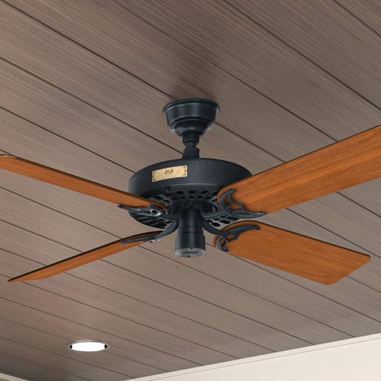 Image 2 52" Hunter Original Indoor-Outdoor Matte Black 4-Blade Ceiling Fan