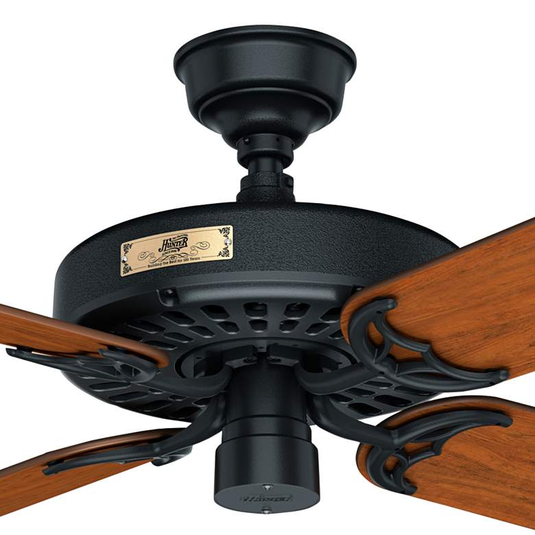 Image 4 52" Hunter Original Indoor-Outdoor Matte Black 4-Blade Ceiling Fan more views