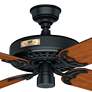52" Hunter Original Indoor-Outdoor Matte Black 4-Blade Ceiling Fan in scene