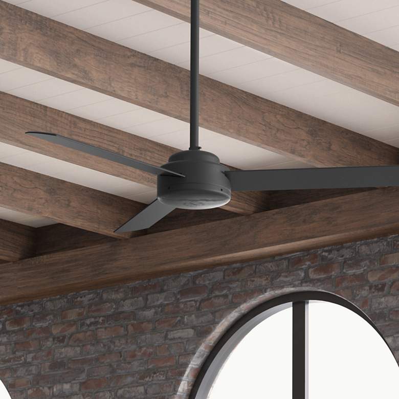 Image 1 52" Hunter Presto Matte Black Ceiling Fan and Wall Control