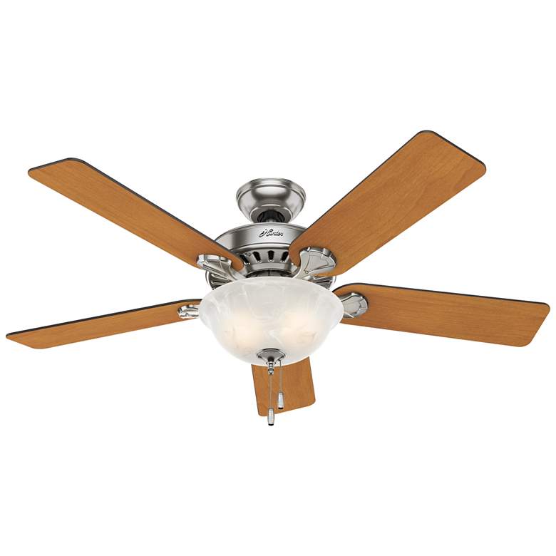 Image 1 52" Hunter Pro's Best Brushed Nickel Ceiling Fan with LED Light Ki