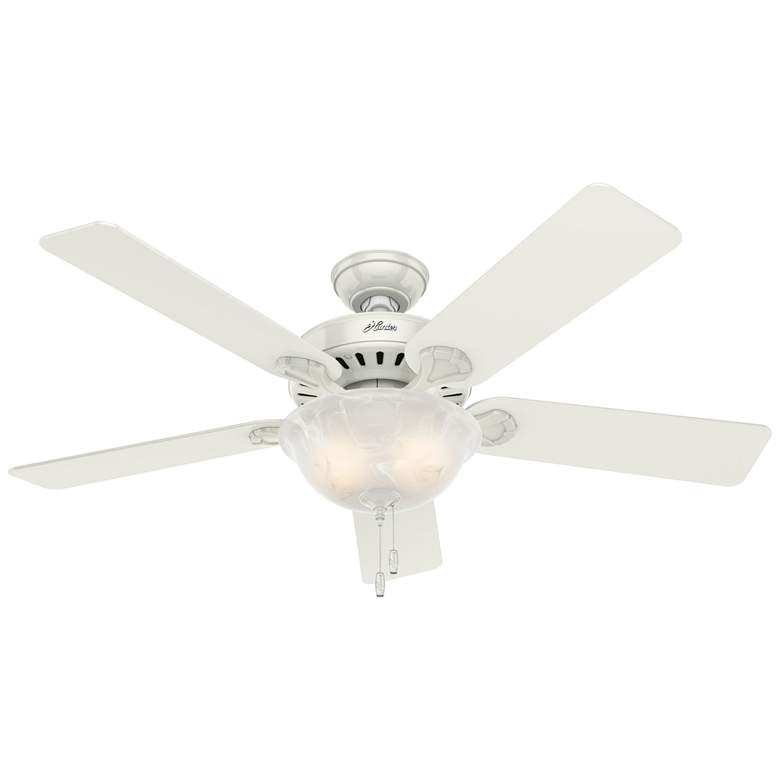 Image 1 52 inch Hunter Pro&#39;s Best White Ceiling Fan with LED Light Kit
