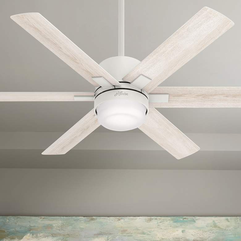 52&quot; Hunter Radeon Matte White LED Smart Ceiling Fan