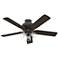 52" Hunter River Ridge Noble Bronze Damp Rated Ceiling Fan with LED Li