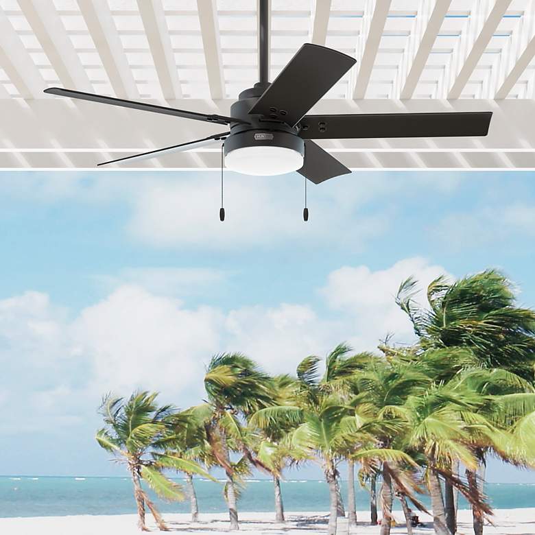 Image 1 52" Hunter Sea Point Matte Black LED Ceiling Fan