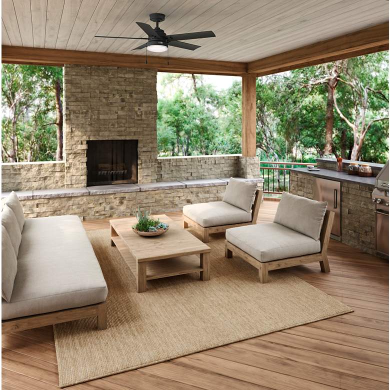 Image 6 52" Hunter Sea Point Matte Black LED Ceiling Fan more views