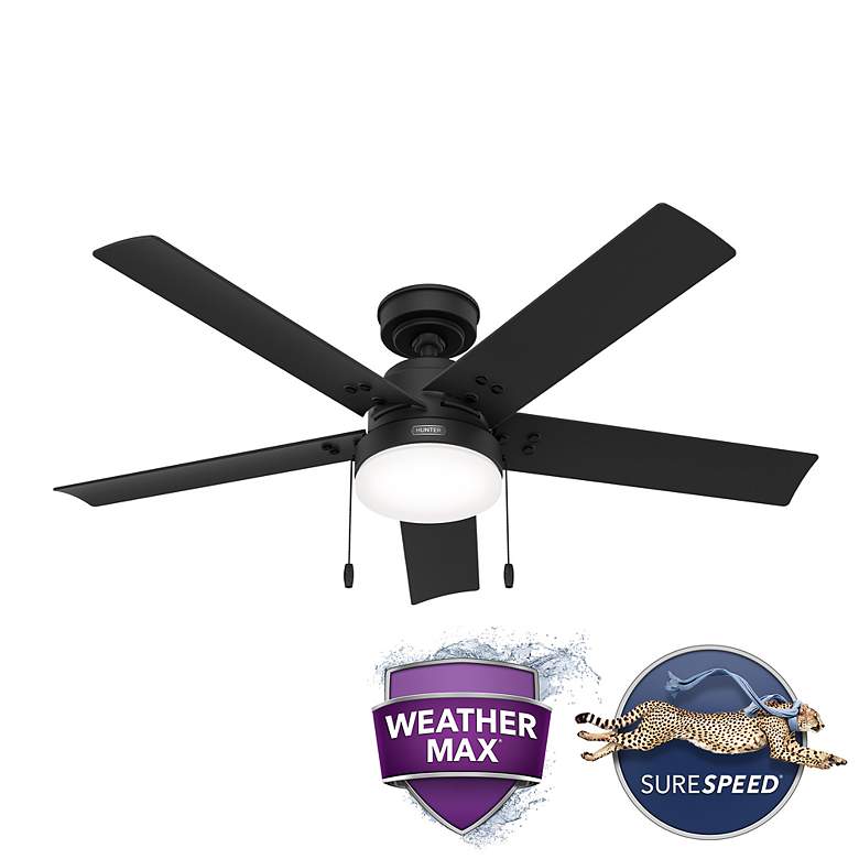 Image 7 52" Hunter Sea Point Matte Black LED Ceiling Fan more views