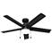 52" Hunter Sea Point Matte Black Wet Rated Ceiling Fan with LED Light