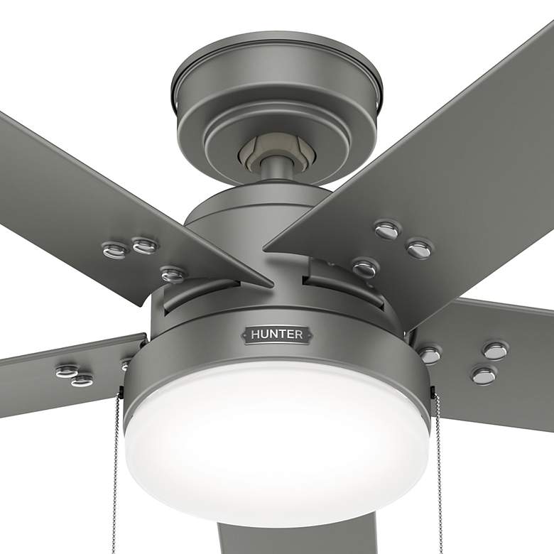 Image 4 52" Hunter Sea Point Matte Silver Wet Rated Ceiling Fan with LED Light more views