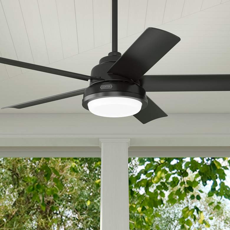 Image 1 52" Hunter Seawall Noble Bronze Outdoor LED Ceiling Fan