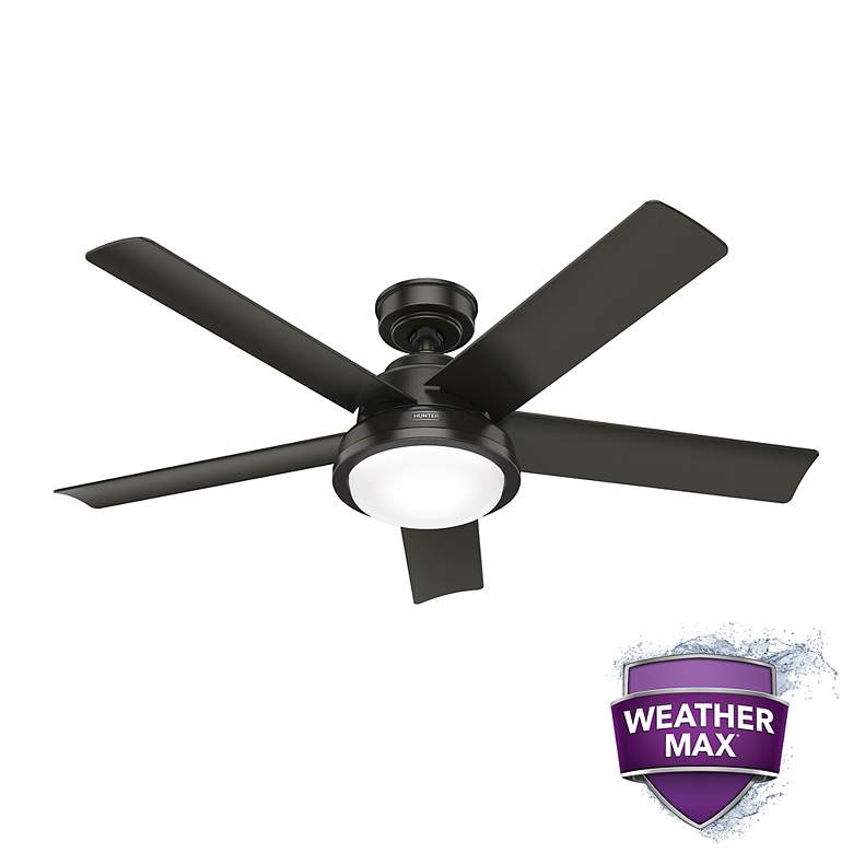 Image 3 52" Hunter Seawall Noble Bronze Outdoor LED Ceiling Fan more views