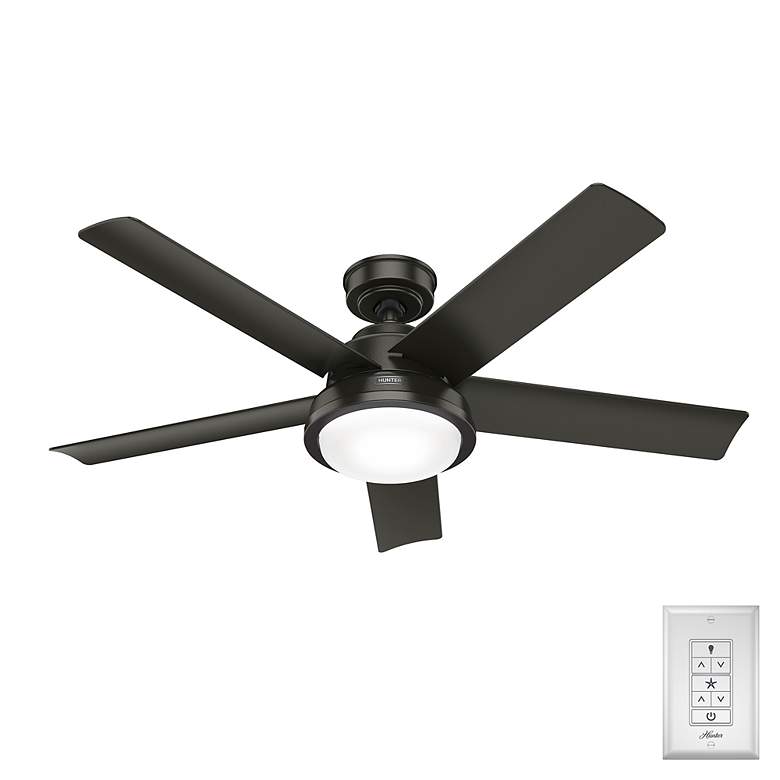 Image 4 52" Hunter Seawall Noble Bronze Outdoor LED Ceiling Fan more views