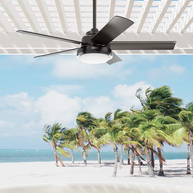 Image 6 52" Hunter Seawall Noble Bronze Outdoor LED Ceiling Fan more views