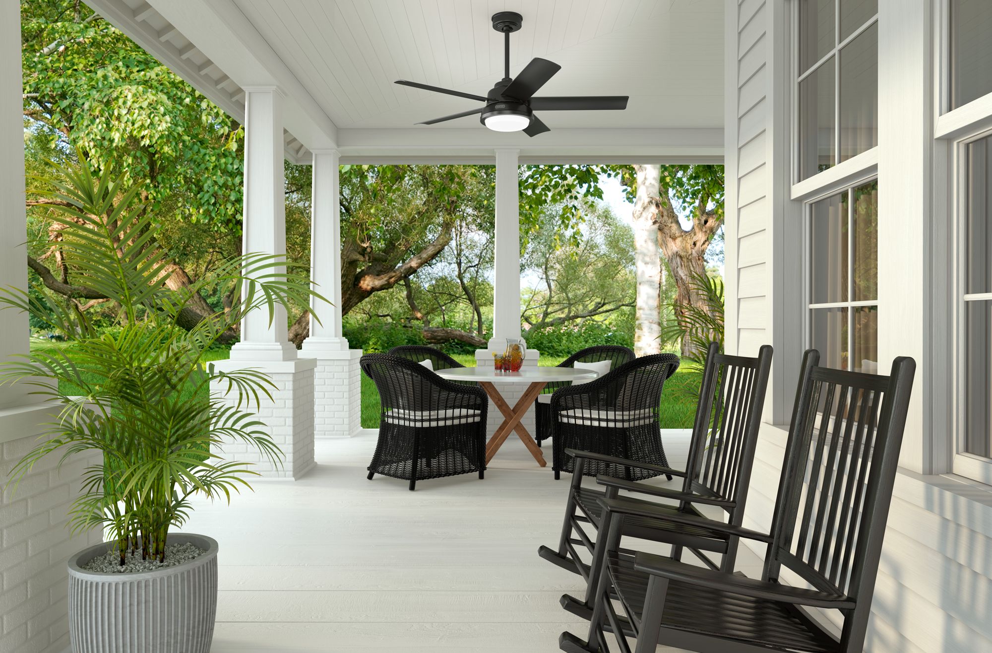 52" Hunter Seawall Noble Bronze Outdoor LED Ceiling Fan