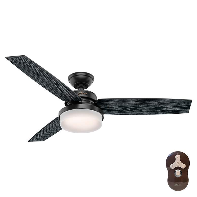 Image 2 52" Hunter Sentinel LED 3-Blade Matte Black Ceiling Fan with Remote more views