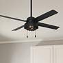 Thumbnail1 of 52" Hunter Spring Mill LED Damp Rated Matte Black Fan with Pull Chain
