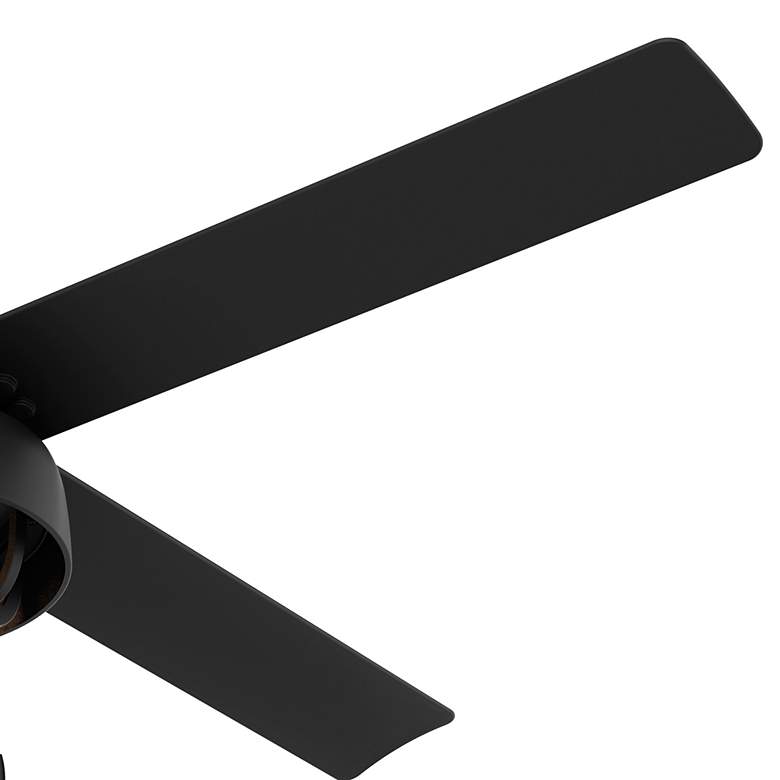 Image 3 52" Hunter Spring Mill LED Damp Rated Matte Black Fan with Pull Chain more views