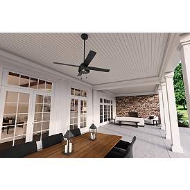 Image5 of 52" Hunter Spring Mill LED Damp Rated Matte Black Fan with Pull Chain more views