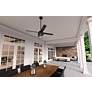 5_52" Hunter Spring Mill LED Damp Rated Matte Black Fan with Pull Chain more views