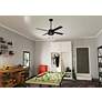 6_52" Hunter Spring Mill LED Damp Rated Matte Black Fan with Pull Chain more views