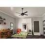 7_52" Hunter Spring Mill LED Damp Rated Matte Black Fan with Pull Chain more views