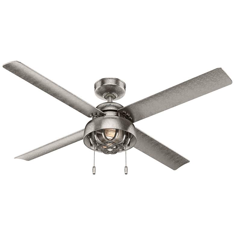 Image 1 52" Hunter Spring Mill Painted Galvanized Damp Rated Ceiling Fan