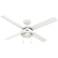 52" Hunter Spring Mill White Finish LED Damp Rated Pull Chain Fan