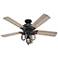 52" Hunter Starklake LED Natural Iron Damp Pull Chain Ceiling Fan
