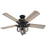 52" Hunter Starklake LED Natural Iron Damp Pull Chain Ceiling Fan