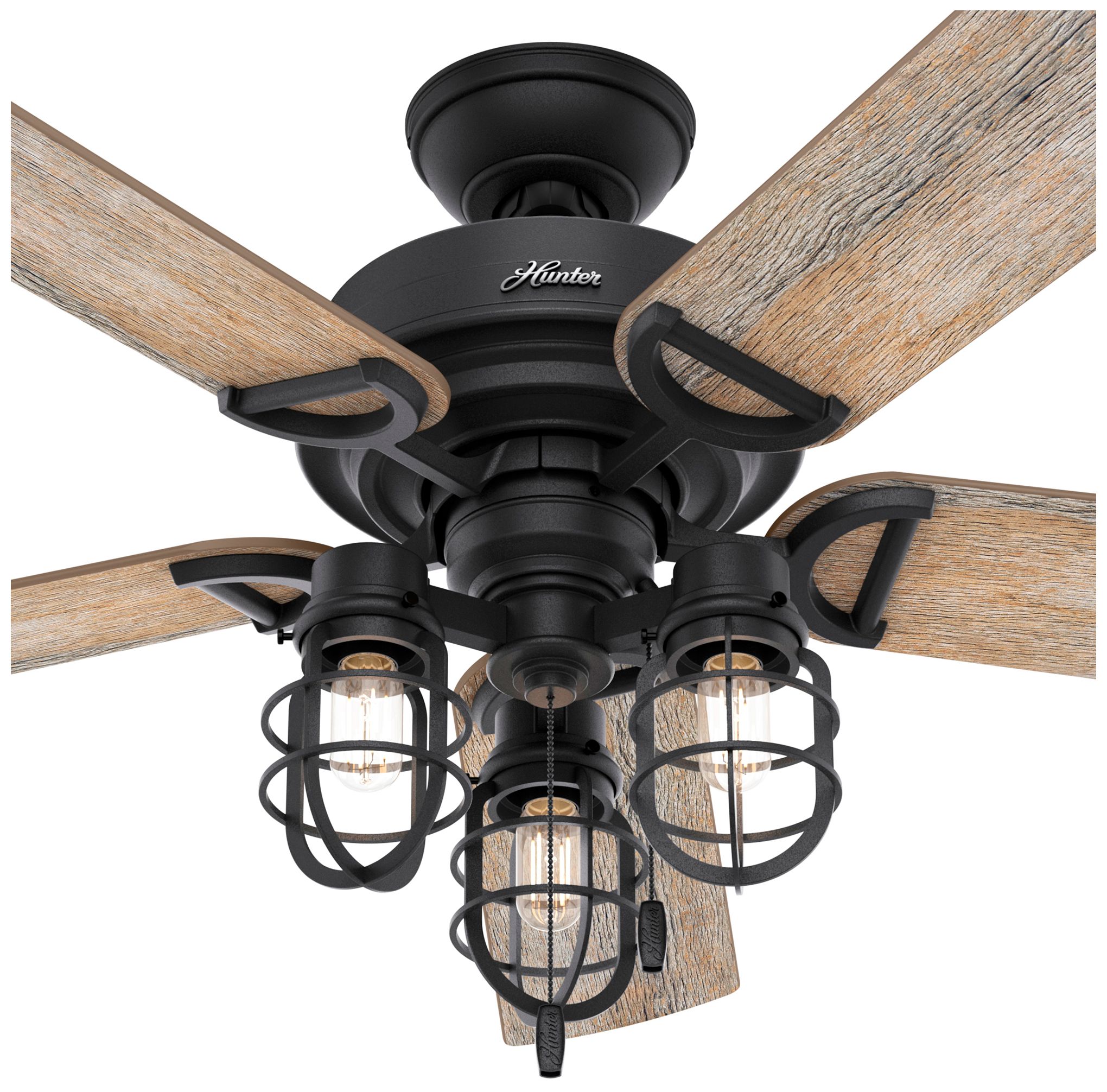 Image 5 52" Hunter Starklake Natural Black Iron LED Ceiling Fan more views