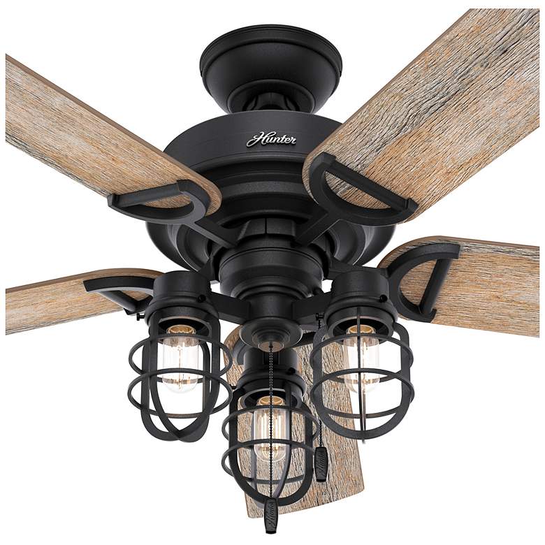 Image 5 52" Hunter Starklake Natural Black Iron LED Ceiling Fan more views