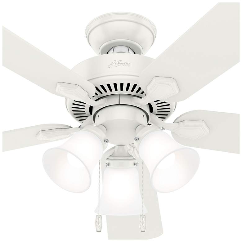 Image 4 52" Hunter Swanson Fresh White Ceiling Fan with LED Light Kit more views