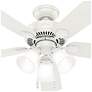4_52" Hunter Swanson Fresh White Ceiling Fan with LED Light Kit more views