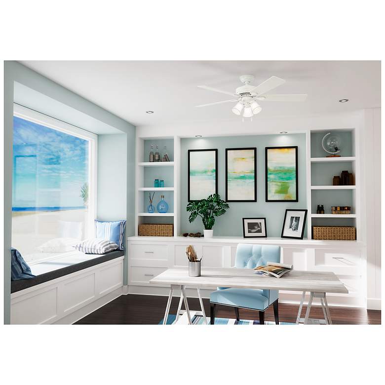 Image 6 52" Hunter Swanson Fresh White Ceiling Fan with LED Light Kit more views