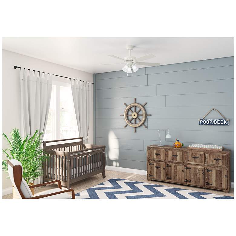 Image 7 52" Hunter Swanson Fresh White Ceiling Fan with LED Light Kit more views