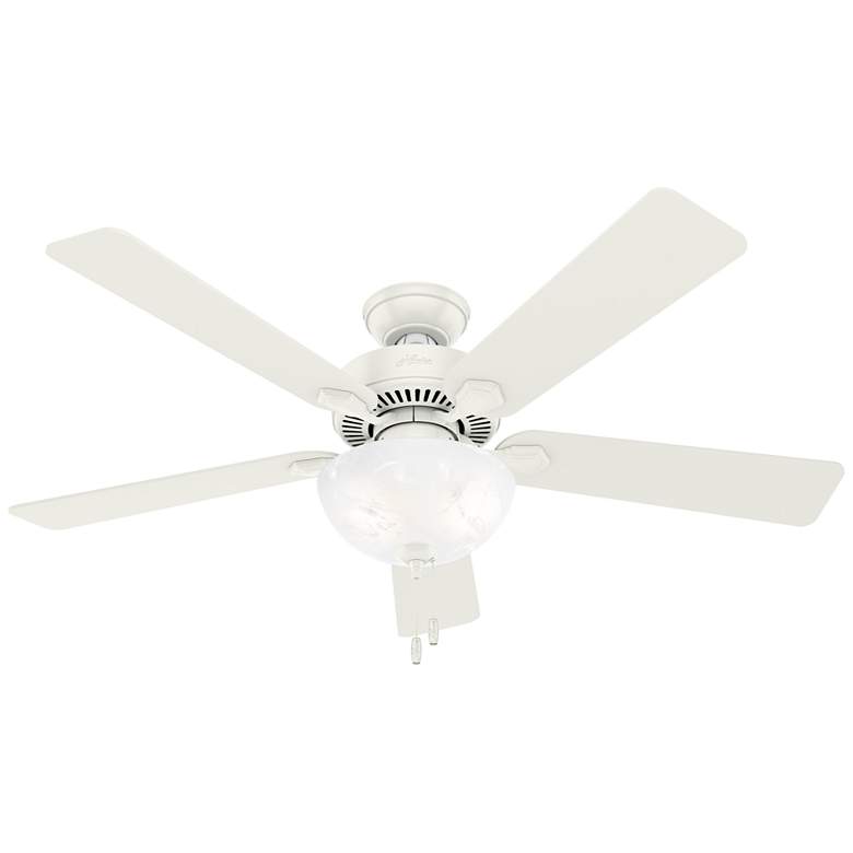 Image 1 52" Hunter Swanson Fresh White Ceiling Fan with LED Light Kit