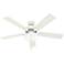 52" Hunter Swanson Fresh White Ceiling Fan with LED Light Kit