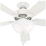 4_52" Hunter Swanson Fresh White Ceiling Fan with LED Light Kit more views