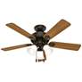 1_52" Hunter Swanson Matte Silver and Walnut LED Ceiling Fan