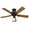 52" Hunter Swanson Matte Silver and Walnut LED Ceiling Fan