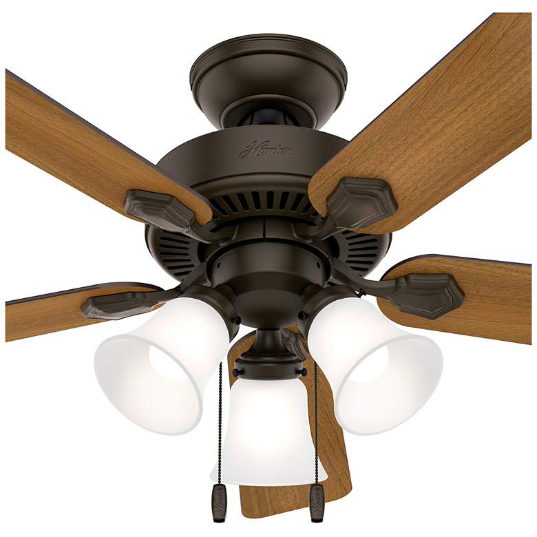 Image 4 52" Hunter Swanson Matte Silver and Walnut LED Ceiling Fan more views
