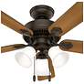 4_52" Hunter Swanson Matte Silver and Walnut LED Ceiling Fan more views